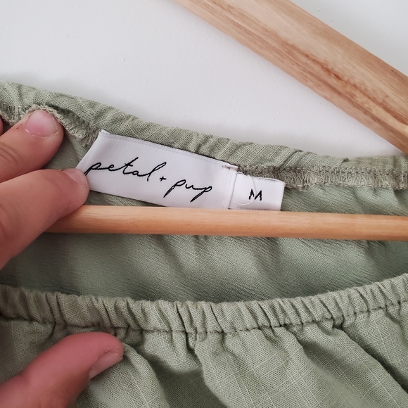 Petal & Pup Annabelle One Shoulder Dress- Sage - Picture 7 of 13